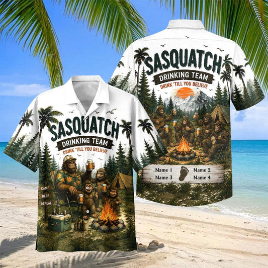 Joycorners Personalized Sasquatch Drinking Team 3D Hawaiian Shirt