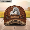 Joycorners Tooled Leather & Wild Horse Herd Horse Personalized Name 3D Cap (9 breeds)