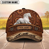Joycorners Tooled Leather & Wild Horse Herd Horse Personalized Name 3D Cap (9 breeds)