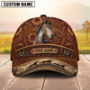 Joycorners Tooled Leather & Wild Horse Herd Horse Personalized Name 3D Cap (9 breeds)