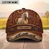 Joycorners Tooled Leather & Wild Horse Herd Horse Personalized Name 3D Cap (9 breeds)
