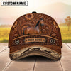Joycorners Tooled Leather & Wild Horse Herd Horse Personalized Name 3D Cap (9 breeds)