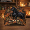 Joycorners Personalized Name Autumn Trail Fall Leaf Camo Bay Horse 3D Cap