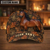 Joycorners Personalized Name Autumn Trail Fall Leaf Camo Bay Horse 3D Cap