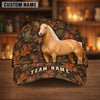 Joycorners Personalized Name Autumn Trail Fall Leaf Camo Bay Horse 3D Cap