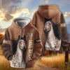Joycorners Personalized Name Bay Horse Portrait Zip All-Over Print Hoodie (9 breeds)