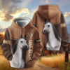 Joycorners Personalized Name Bay Horse Portrait Zip All-Over Print Hoodie (9 breeds)