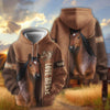 Joycorners Personalized Name Bay Horse Portrait Zip All-Over Print Hoodie (9 breeds)