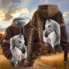Joycorners Personalized Name Zip-Up Embossed Leather All-Over Print Hoodie (9 Breeds)