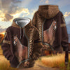 Joycorners Personalized Name Zip-Up Embossed Leather All-Over Print Hoodie (9 Breeds)