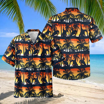 Joycorners Tropical Sunset Cowboy Silhouette Hawaiian Shirt