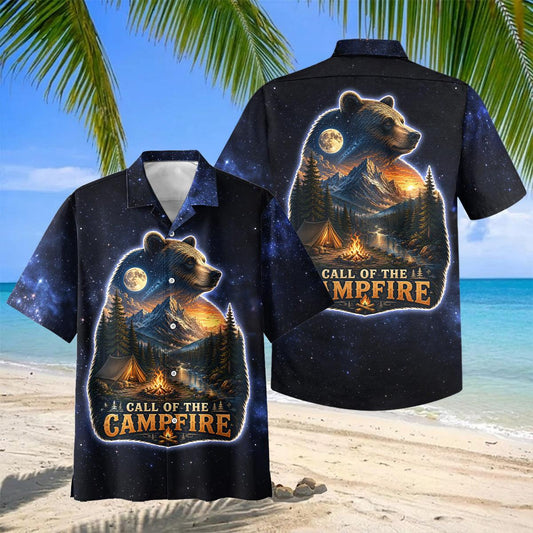 Joycorners Call of the Campfire Bear Camping Hawaiian Shirt