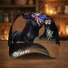 Joycorners Personalized Patriotic Horse & Statue of Liberty USA Cap (9 Breeds)