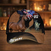 Joycorners Personalized Patriotic Horse & Statue of Liberty USA Cap (9 Breeds)