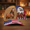 Joycorners Personalized American Eagle & Horse Patriotic Cap (9 Breeds)