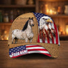 Joycorners Personalized American Eagle & Horse Patriotic Cap (9 Breeds)
