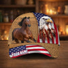 Joycorners Personalized American Eagle & Horse Patriotic Cap (9 Breeds)