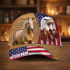 Joycorners Personalized American Eagle & Horse Patriotic Cap (9 Breeds)