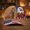 Joycorners Personalized American Eagle & Horse Patriotic Cap (9 Breeds)
