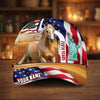 Joycorners Personalized USA 250th Anniversary Horse & Liberty Cap (9 Breeds)