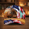 Joycorners Personalized USA 250th Anniversary Horse & Liberty Cap (9 Breeds)