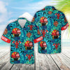 Maxcorners Custom Hawaiian Shirt Gift For Firefighter - Personalized Gifts For Fireman - Firefighter Helmet Tropical Pattern Hawaiian Shirt LM1911