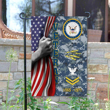 Joycorners Personalized Navy Ratings Military Garden Flag #MT11