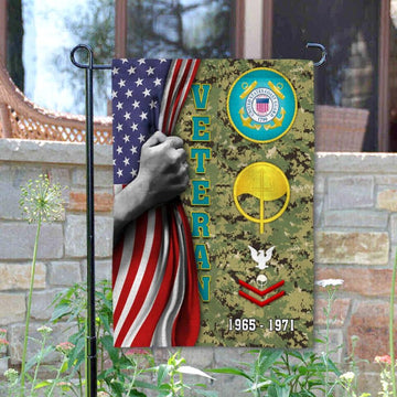 Joycorners Personalized Coast Guard Rating Veteran Garden Flag #MT56