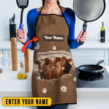 Joy Corners Personalized Name Shorthorn Happiness 3D Apron