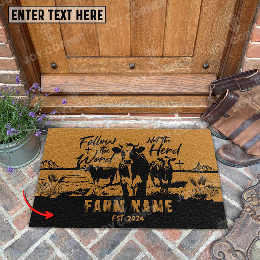 Joycorners Holstein Christian Western Psalm Custom Farm Name Custom Year Coir Doormat 1