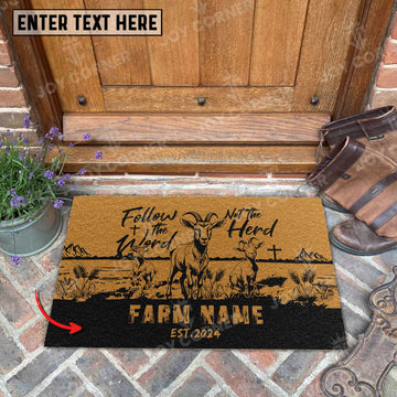 Joycorners Goat Christian Western Psalm Custom Farm Name Custom Year Coir Doormat 1