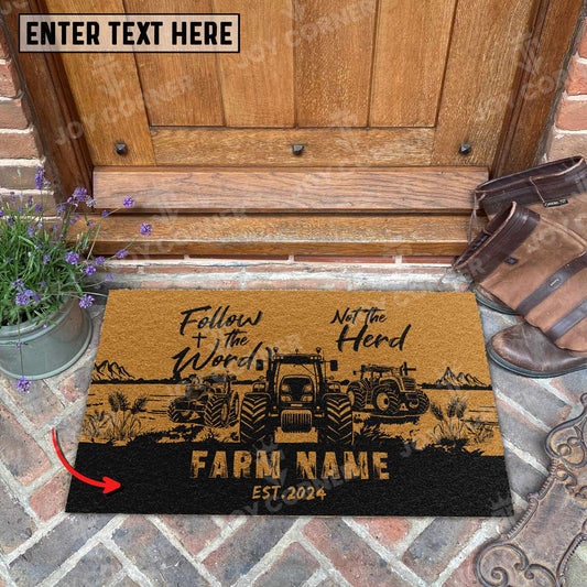 Joycorners Tractor Christian Western Psalm Custom Farm Name Custom Year Coir Doormat 1