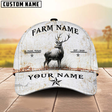 Joycorners Deer Old Farm Personalized Name 3D Classic Cap