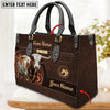 JC Texas Longhorn Personalized Name 3D Leather Handbag, Personalized Gift for Farm Lover