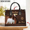 JC Goat Personalized Name 3D Leather Handbag, Personalized Gift for Farm Lover