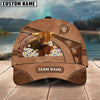 Joycorners Highland Personalized Name Brown Carving Leather Pattern 3D Classic Cap 2