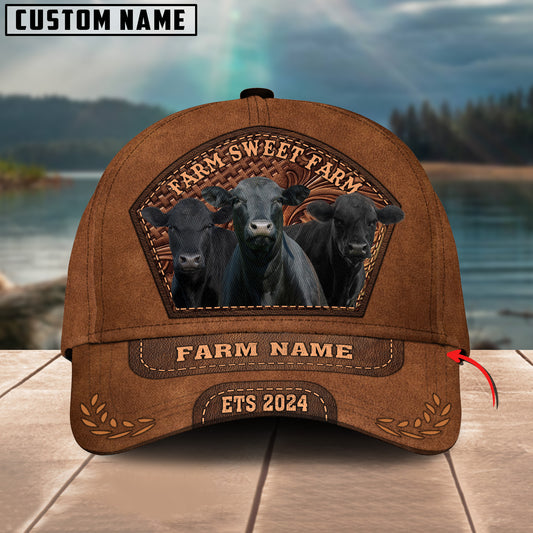 Joycorners Farm Sweet Farm Black Angus Personalized Name 3D Classic Cap