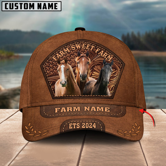 Joycorners Farm Sweet Farm Horse Personalized Name 3D Classic Cap