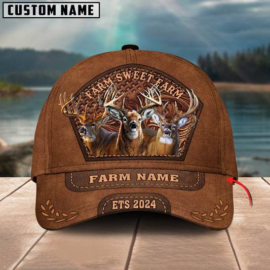 Joycorners Farm Sweet Farm Deer Personalized Name 3D Classic Cap