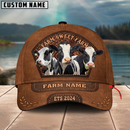 Joycorners Farm Sweet Farm Holstein Personalized Name 3D Classic Cap