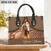JC Horse Personalized Name 3D Leather Handbag
