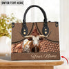 JC Texas Longhorn Personalized Name 3D Leather Handbag