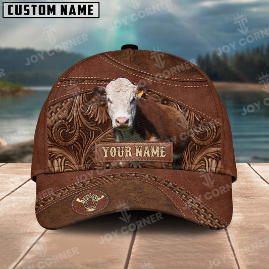 Joycorners Custom Name Hereford Leather Carving Patterns Cap