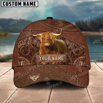 Joycorners Custom Name Highland Leather Carving Patterns Cap