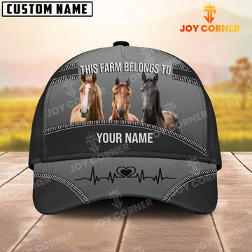 Joycorners Horse This Farm Belongs To Personalized Name 3D Classic Cap