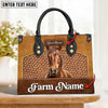 JC Horse Personalized Name 3D Leather Carving Handbag, Gift for Farm Lover