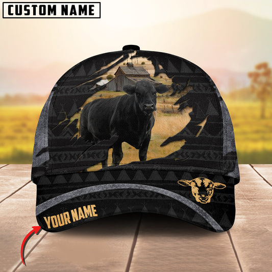 Joycorners Black Angus On The Farm Customized Name Rodeo Pattern Cap