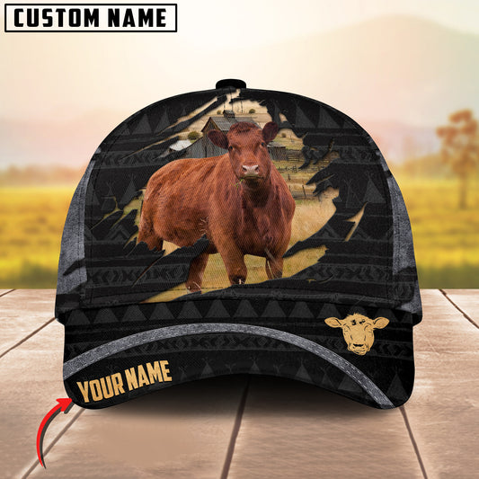 Joycorners Red Angus On The Farm Customized Name Rodeo Pattern Cap