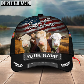 Joycorners Thank A Farmer Hereford Personalized Name 3D Classic Cap