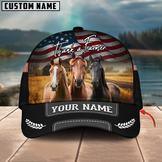 Joycorners Thank A Farmer Horse Personalized Name 3D Classic Cap